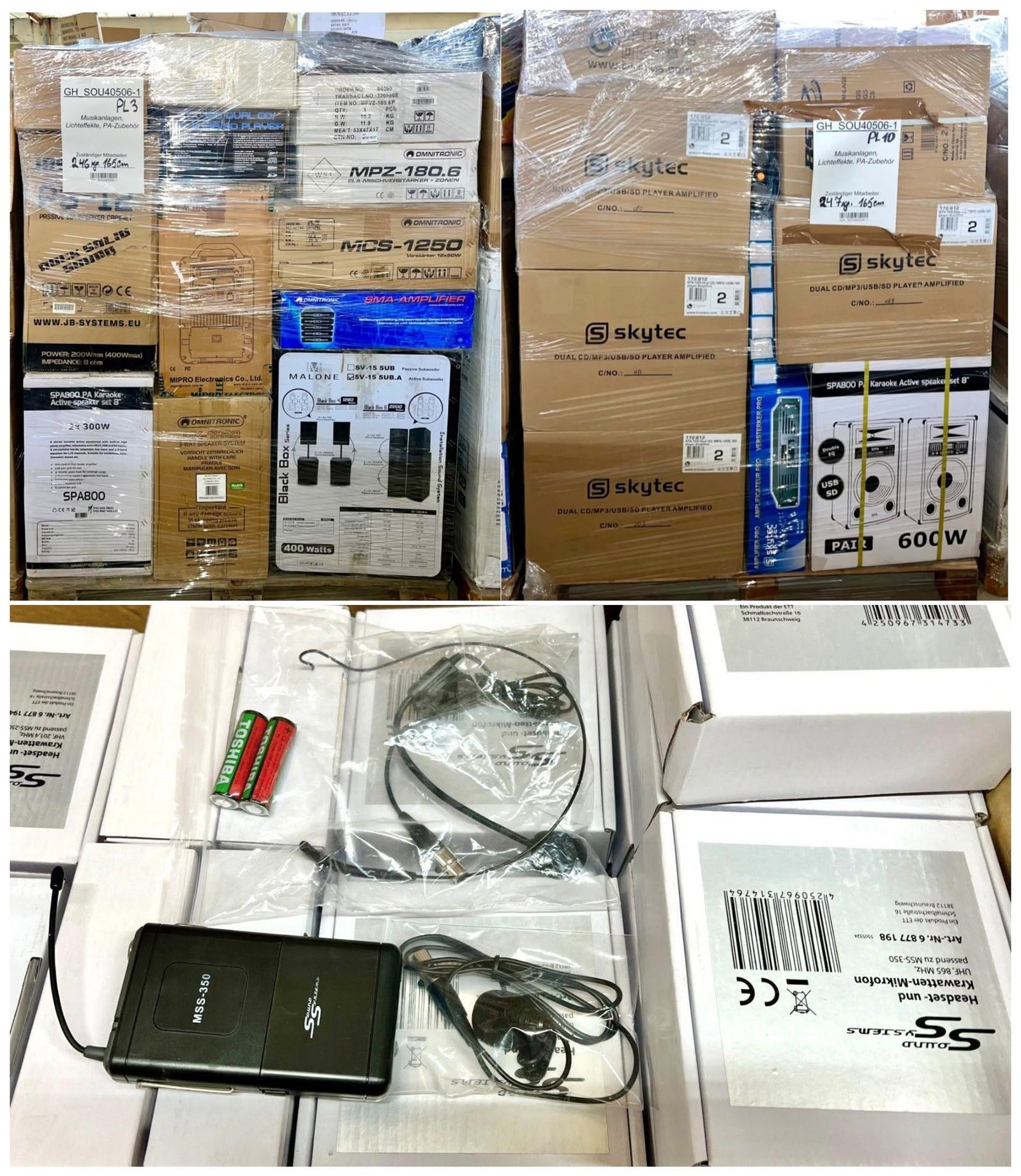 DJ Equipment Pallets for Audio Resellers